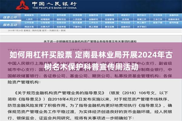 如何用杠杆买股票 定南县林业局开展2024年古树名木保护科普宣传周活动