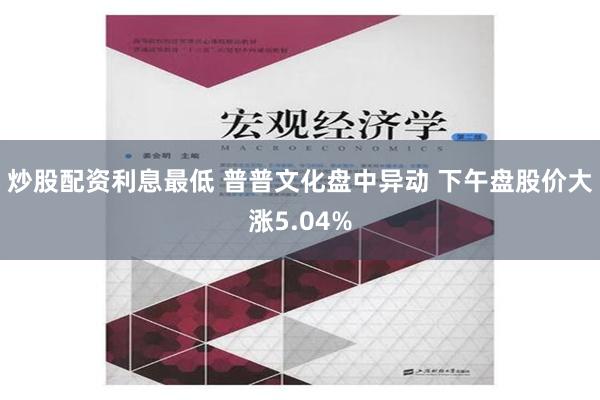 炒股配资利息最低 普普文化盘中异动 下午盘股价大涨5.04%