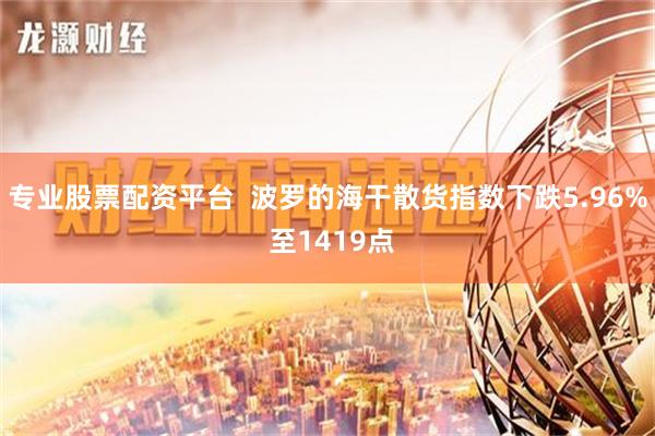 专业股票配资平台  波罗的海干散货指数下跌5.96% 至1419点