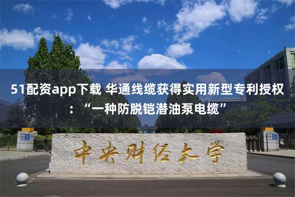 51配资app下载 华通线缆获得实用新型专利授权：“一种防脱铠潜油泵电缆”