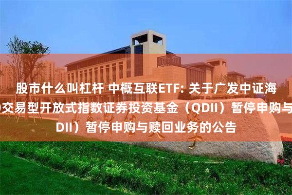 股市什么叫杠杆 中概互联ETF: 关于广发中证海外中国互联网30交易型开放式指数证券投资基金（QDII）暂停申购与赎回业务的公告